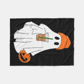 Couverture Polaire Halloween Ghost Drinking Coffee Ghost Ice Coffee M (Devant (Horizontal))