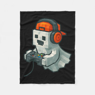 Couverture Polaire Halloween Ghost Gamer Funny Pixel Video Gaming Boy