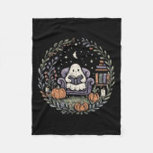 Couverture Polaire Halloween Ghost Reading Book Lover Tee Long Sleeve (Devant)