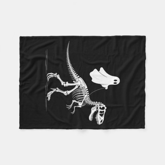 Couverture Polaire Halloween Ghost Walking Dinosaur Skeleton T Rex Fu (Devant (Horizontal))