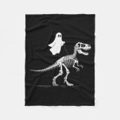 Couverture Polaire Halloween Ghost Walking Dinosaur Skeleton T Rex Fu (Devant)