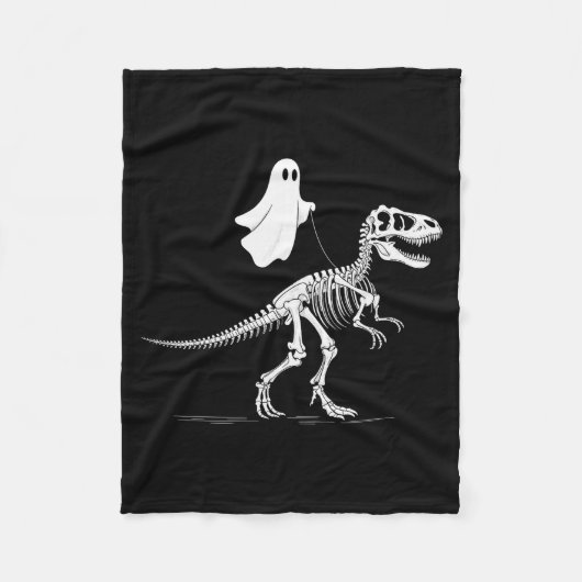 Couverture Polaire Halloween Ghost Walking Dinosaur Skeleton T Rex Fu (Devant)