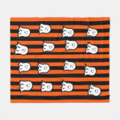 Couverture Polaire Halloween Ghosts and Stripes Fleece Blanket (Devant (Horizontal))