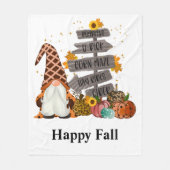 Couverture Polaire Halloween Gnomes, Happy Fall, Citrouille, Hayrides (Devant)