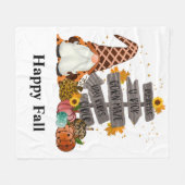 Couverture Polaire Halloween Gnomes, Happy Fall, Citrouille, Hayrides (Devant (Horizontal))