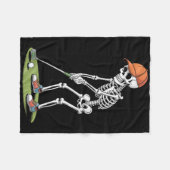 Couverture Polaire Halloween Golfer Lecteur Skeleton Golf Funny M (Devant (Horizontal))