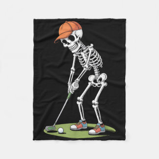 Couverture Polaire Halloween Golfer Lecteur Skeleton Golf Funny M