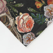 Couverture Polaire Halloween gothique foncé Roses rouges crâne de Cou (Coin)