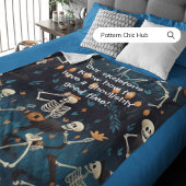 Couverture Polaire Halloween gothique Vintage moderne squelette danse