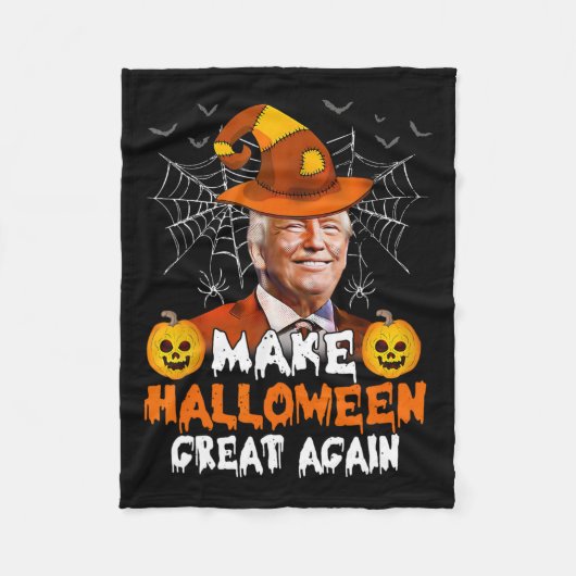 Couverture Polaire Halloween Grande encore drôle Trump Jack-o'-lanter (Devant)