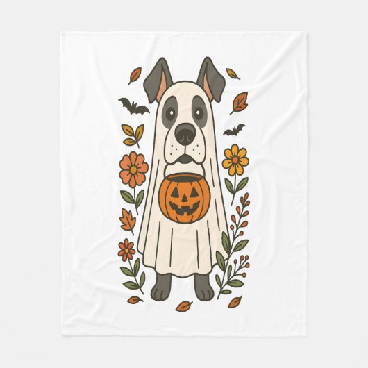 Couverture Polaire Halloween Grandes Fleurs Danoises (Devant)