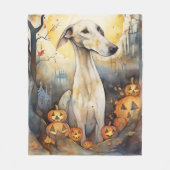 Couverture Polaire Halloween Greyhound Avec La Peur Citrouille (Devant)