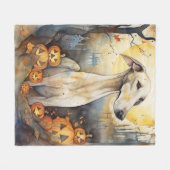 Couverture Polaire Halloween Greyhound Avec La Peur Citrouille (Devant (Horizontal))