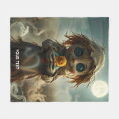 Couverture Polaire Halloween Imaginaire mignonne lune moon carecrow (Devant (Horizontal))