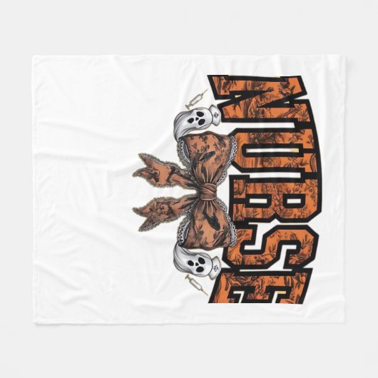 Couverture Polaire Halloween Infirmière Coquette Bow Classique Éffray (Devant (Horizontal))