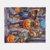 Couverture Polaire Halloween irlandais roux Trick-or-Treating (Devant (Horizontal))