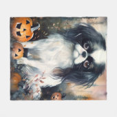 Couverture Polaire Halloween japonais chinois avec la peur Citrouille (Devant (Horizontal))
