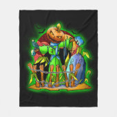 Couverture Polaire Halloween Lady Scarecrow Citrouille Head RIP Bats (Devant)