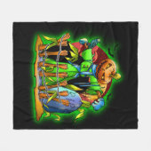 Couverture Polaire Halloween Lady Scarecrow Citrouille Head RIP Bats (Devant (Horizontal))