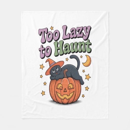 Couverture Polaire Halloween Lazy Ghost (Devant)