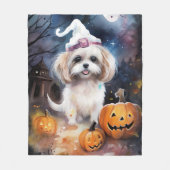 Couverture Polaire Halloween Malti Tzu Avec Peur Citrouille (Devant)
