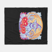 Couverture Polaire Halloween mignon Fantôme Citrouille Chat classique (Devant (Horizontal))