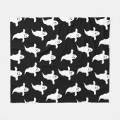 Couverture Polaire Halloween moderne simple noir et blanc Fantômes (Devant (Horizontal))
