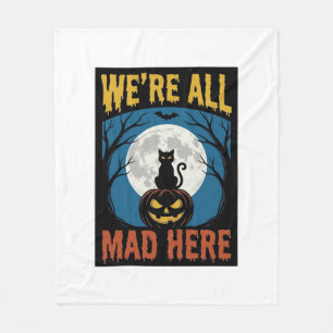 Couverture Polaire Halloween Nous étions tous fous ici Lune Chat Citr