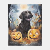 Couverture Polaire Halloween Nouvelle-Écosse avec la peur Citrouille (Devant)