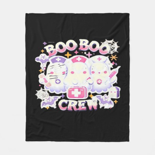 Couverture Polaire Halloween Nurse Ghost Squad Boo Boo Crew Drôle Spo (Devant)