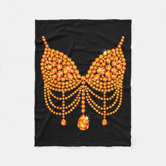 Couverture Polaire Halloween Orange Bra Design Costume Show Girls (Devant)