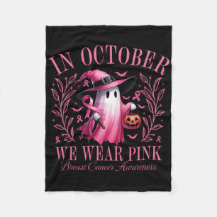 Couverture Polaire Halloween Pink Ghost En Octobre Nous Portons Des B