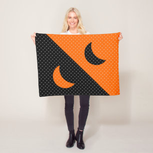 Couverture Polaire Halloween Points noirs et orange