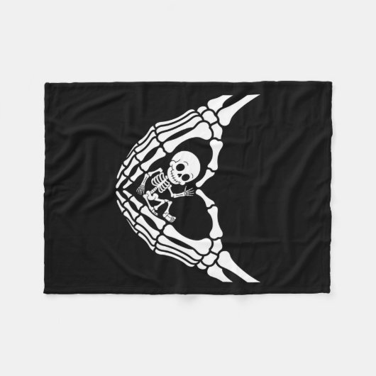 Couverture Polaire Halloween Pregnant Baby Skeleton Saison Éffrayante (Devant (Horizontal))