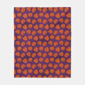 Couverture Polaire Halloween Pumpkins on Purple Background Pattern (Devant)