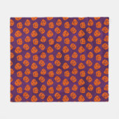 Couverture Polaire Halloween Pumpkins on Purple Background Pattern (Devant (Horizontal))