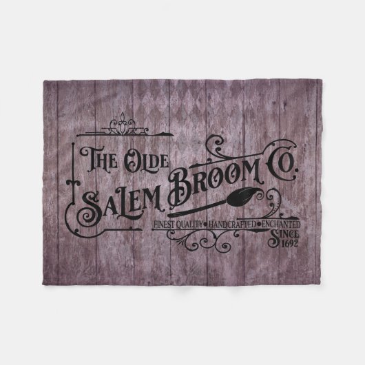 Couverture Polaire Halloween Purple Grunge Gothique Salem Broom Compa (Devant (Horizontal))