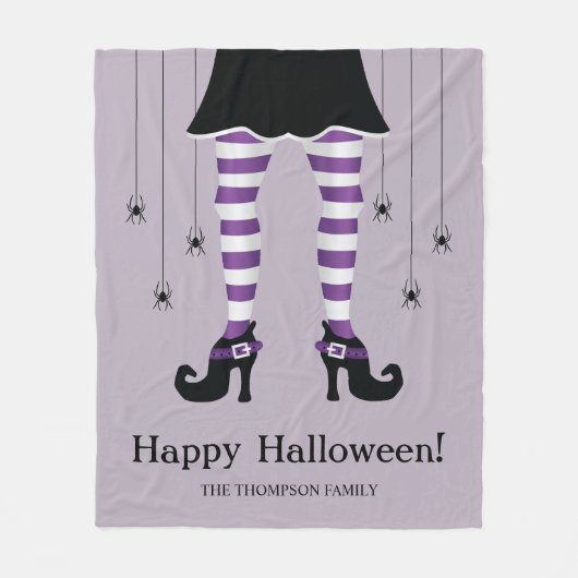 Couverture Polaire Halloween Purple Sortie Jambes Et Araignées Hallow (Devant)