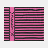 Couverture Polaire Halloween rayure verticale rose noir (Devant (Horizontal))