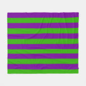 Couverture Polaire Halloween rayures en violet et vert (Devant (Horizontal))