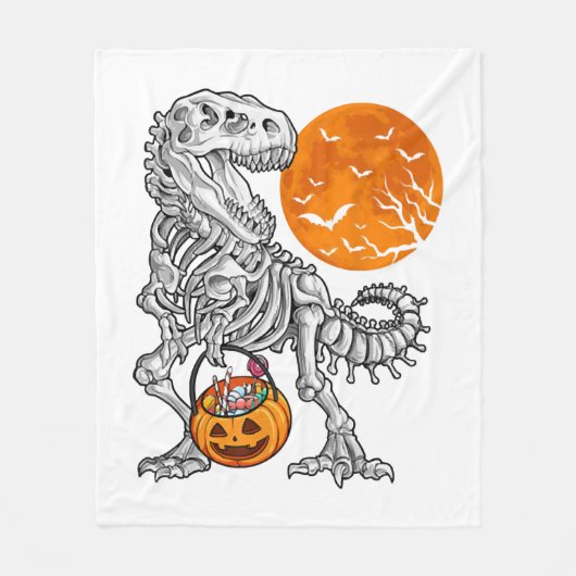 Couverture Polaire Halloween s for Boys Kids Dinosaur Skeleton T rex (Devant)