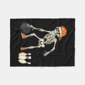 Couverture Polaire Halloween Skeleton Funny Bowling Lovers For Teens (Devant (Horizontal))