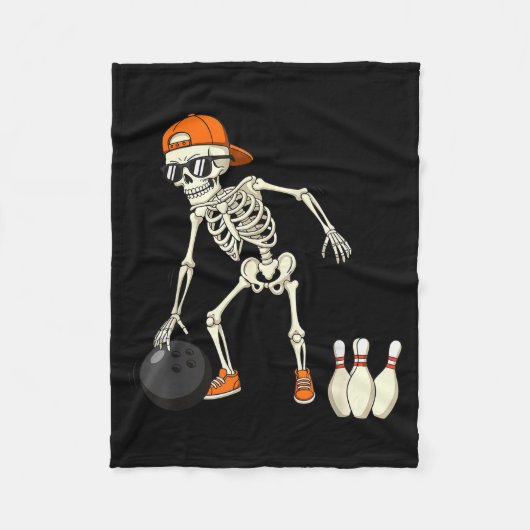 Couverture Polaire Halloween Skeleton Funny Bowling Lovers For Teens (Devant)