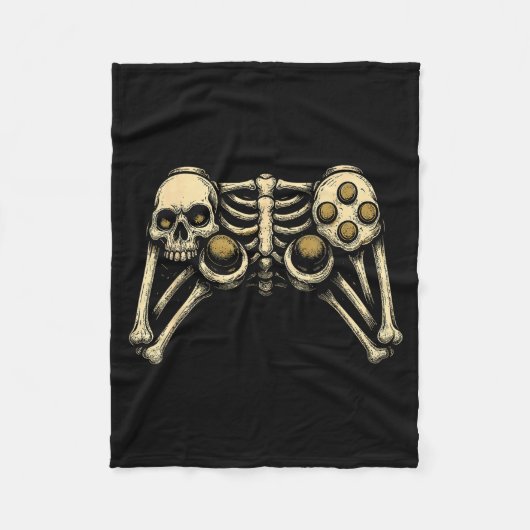 Couverture Polaire Halloween Skeleton Gamer Gaming Controller Costume (Devant)