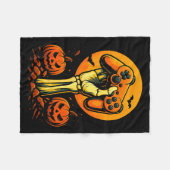 Couverture Polaire Halloween Skeleton Gamer Video Gaming Controller B (Devant (Horizontal))