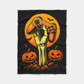 Couverture Polaire Halloween Skeleton Gamer Video Gaming Controller B (Devant)