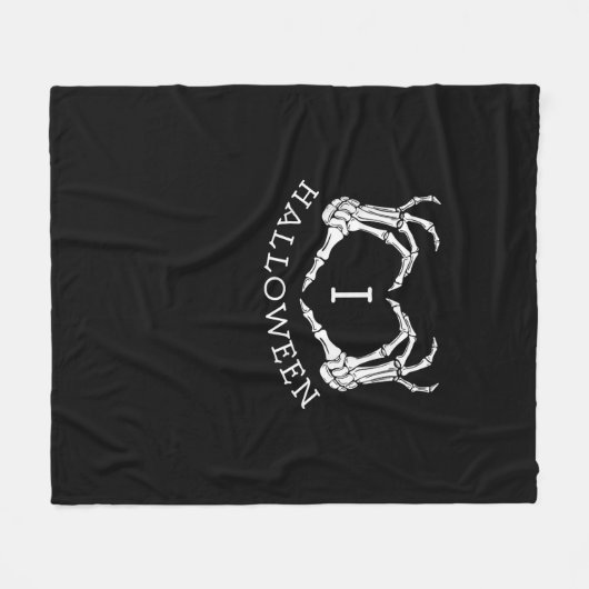 Couverture Polaire Halloween Skeleton Heart Fall (Devant (Horizontal))
