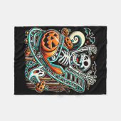 Couverture Polaire Halloween Skeleton Roller Dessous de verre (Devant (Horizontal))