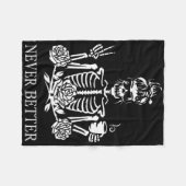 Couverture Polaire Halloween Skeleton Skull Femmes Boire Café Nev (Devant (Horizontal))