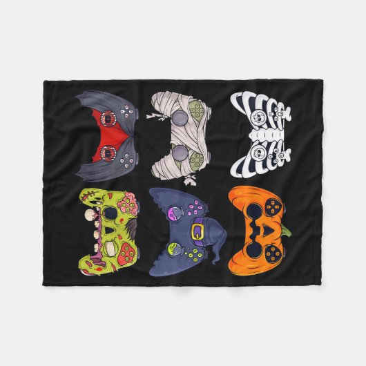 Couverture Polaire Halloween Skeleton Zombie Gaming Controllers Mummy (Devant (Horizontal))